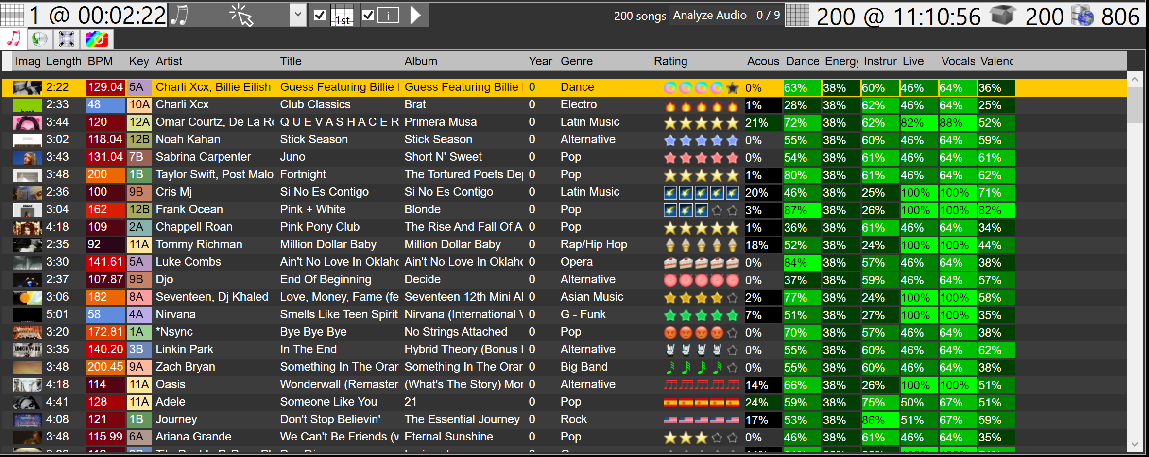 Powerful DJ library with key, signature, and audio-feature filters